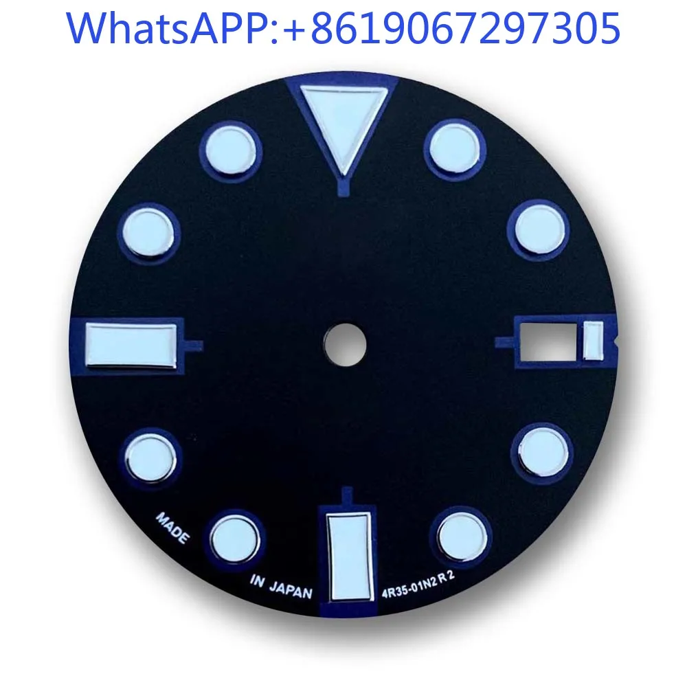 Classic Black Matte Colorful Markers Watch Dial Suitable for NH35/36 Automatic Movement Green lume nh35 case Mod Parts