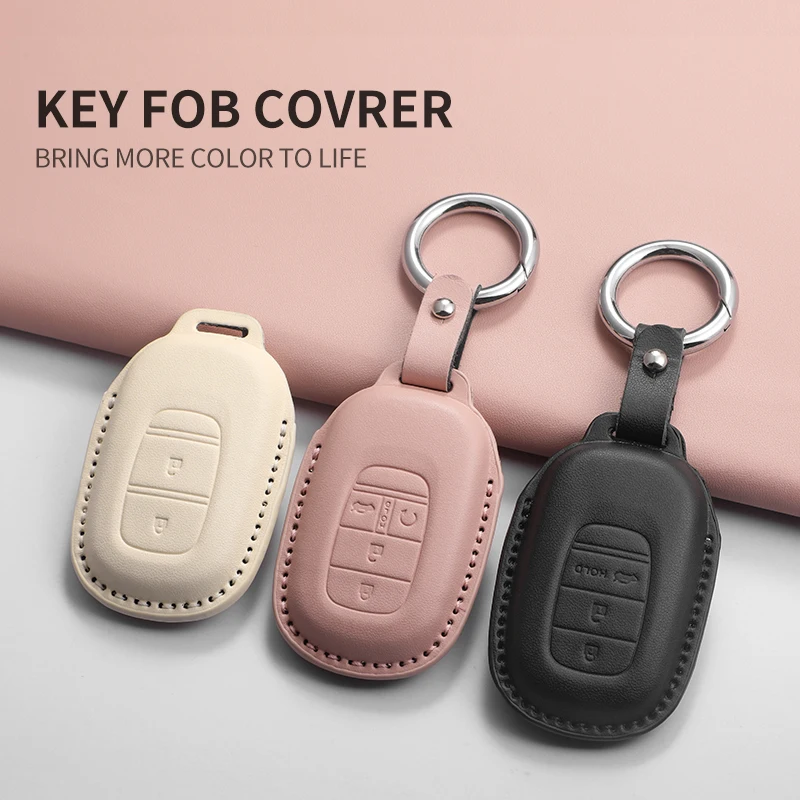 

Car Key Cover Case Shell Fob For Honda Passport Odyssey Horizon Civic Freed Accord CR-V HR-V WR-V Pilot PU Key Car Accessories