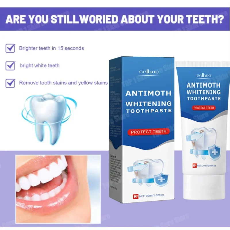 

Teeth Whitening Toothpaste with Cavities Protection Fluoride Toothpaste for Plaque and Periodontit Prevention Calculus Removal