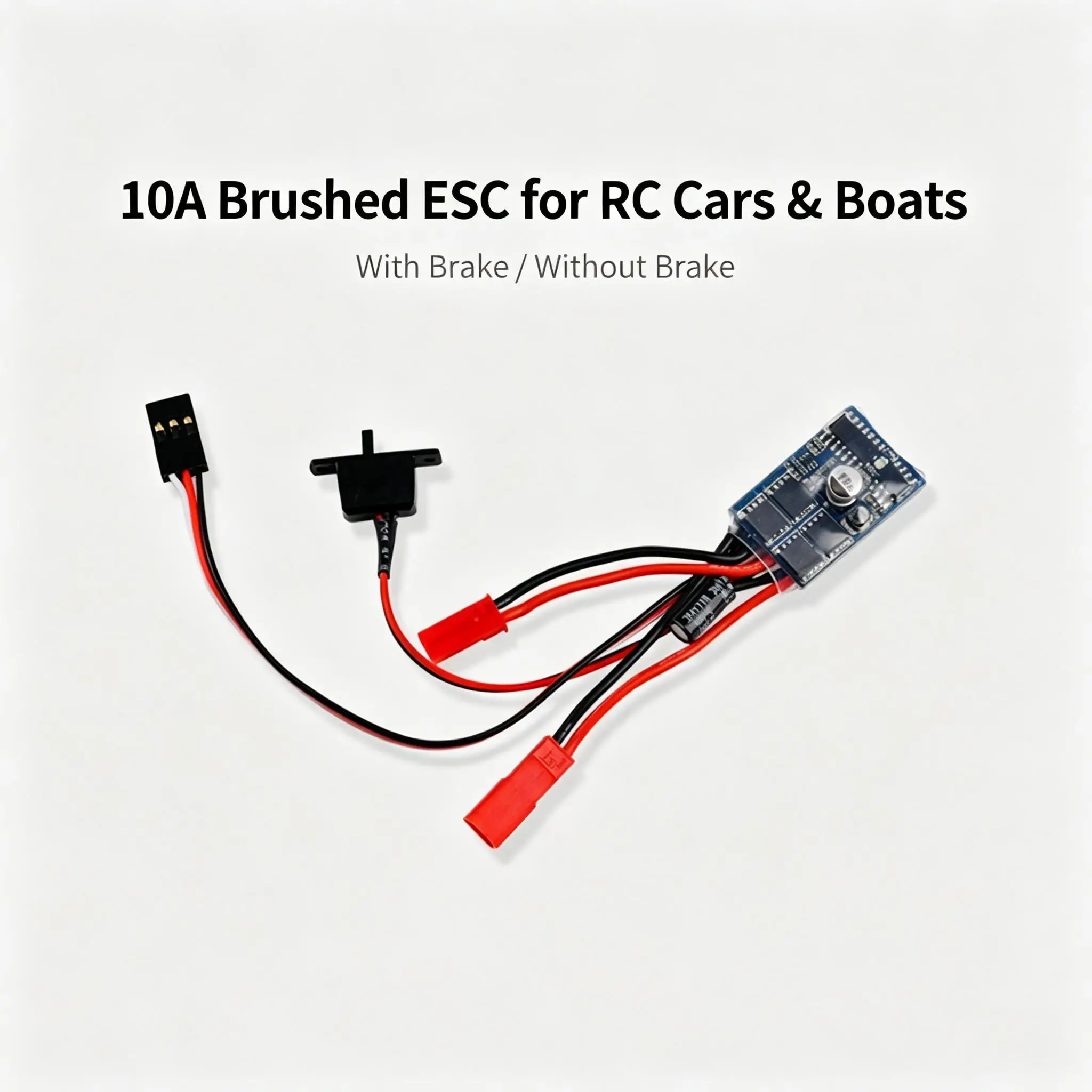Mini 10A Brushed ESC Bidirectional with Brake WPL Modification Parts for Mini RC Cars Military Trucks & RC Boats