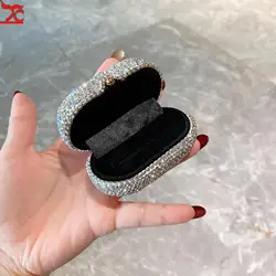 Diamond Ring Box Luxury Flannelette Ring Box Flap Wedding Proposal Exchange Ceremony Diamond Ring Box Jewelry Box