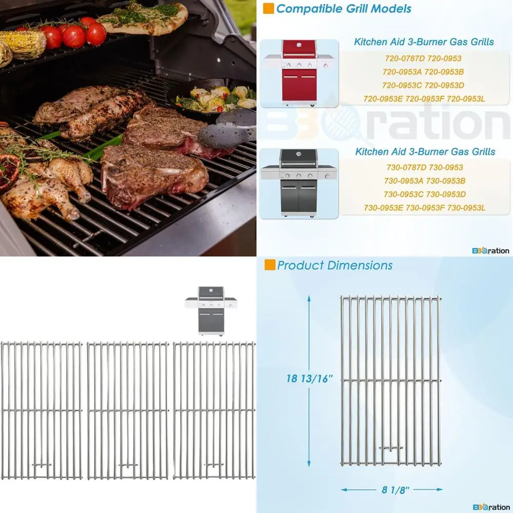 

Запасные части для грилей и решеток для приготовления пищи из цельной нержавеющей стали, совместимые с моделями 720-0787D, 720-0953, 730-0953, 720-0953L, 730-0787D