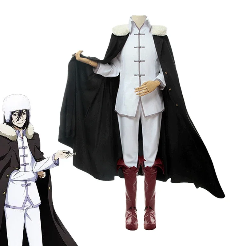 Bungo Stray dogs costume Fyodor Dostoevsky cosplay coat long trench hat wig shoes men women Halloween party carnival costume uy2