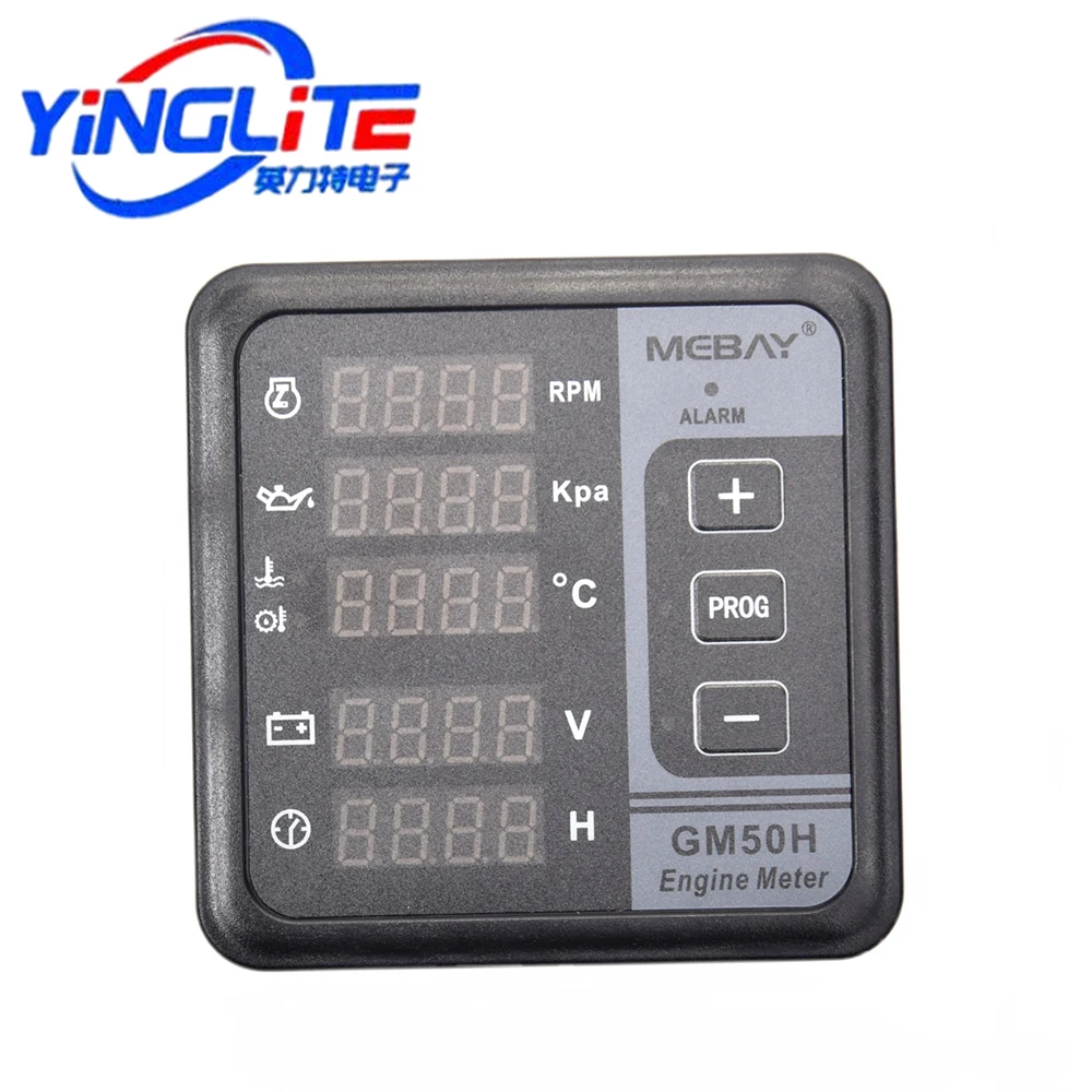 GM50H Engine Digital Multi-functional Meter Diesel Engine Monitor with Oil Pressure Gauge Rotating Speed Oil Temperature12001844