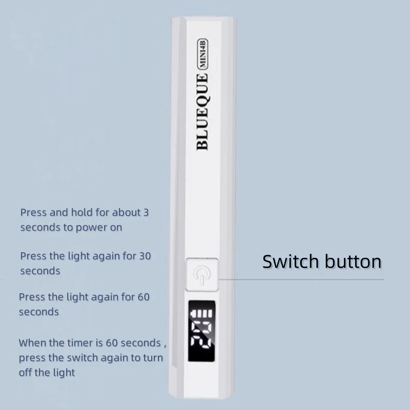 توقيت عرض المحمولة المحمولة مصباح مسمار صغير الأسرة سريعة الجافة مصباح يدوي القلم قابلة للشحن آلة مجفف الأظافر الأشعة فوق البنفسجية Led مسمار مصباح