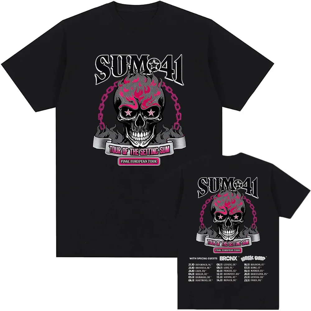 

Tour of The Setting Sum Sum41 T-shirt Cotton Summer Men Women Tshirts Round Neck Casual Hip Hop Gothic Tee Trend Tops T Shirt