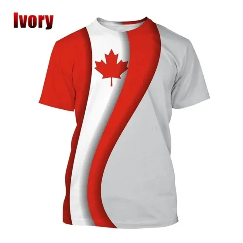 

I Love Canada Creative Pattern Tshirt Men Women 3D Printed Casual Round Neck Canada Day Short Sleeve Tee Top Men Streetwear