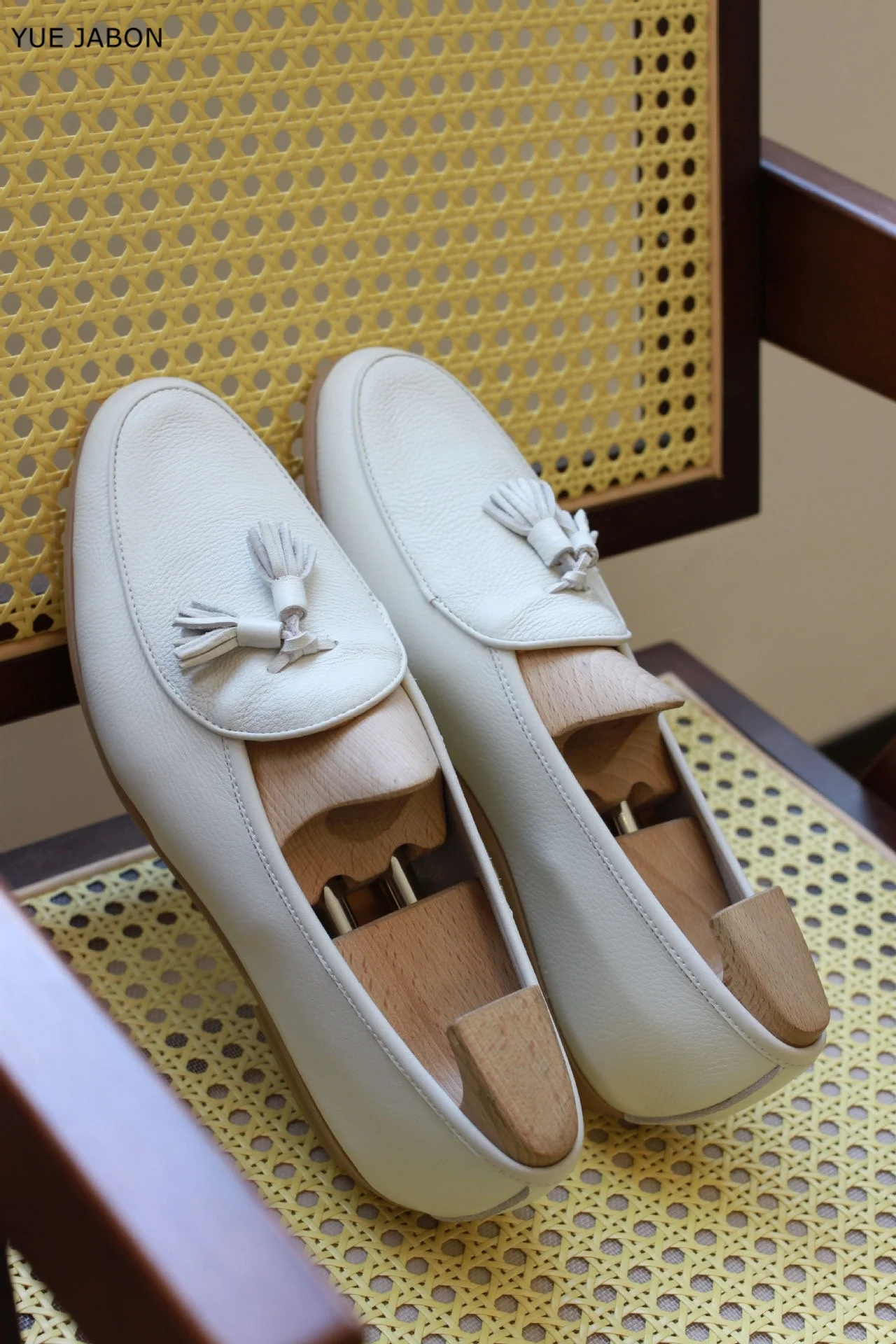 Men's Full Grain Genuine Leather Tassel Slip-on Loafers British Business Wedding Height Increasing White Casual Dress Shoes - view 4