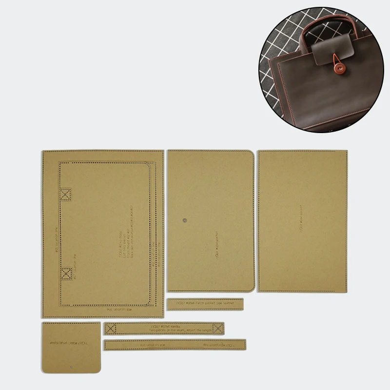 YOMDID 7PCS Computer Tasche Machen Kraft Papier Vorlage DIY Handtasche Kraft Papier Vorlage Handgemachte Leathercraft Vorlage Liefert