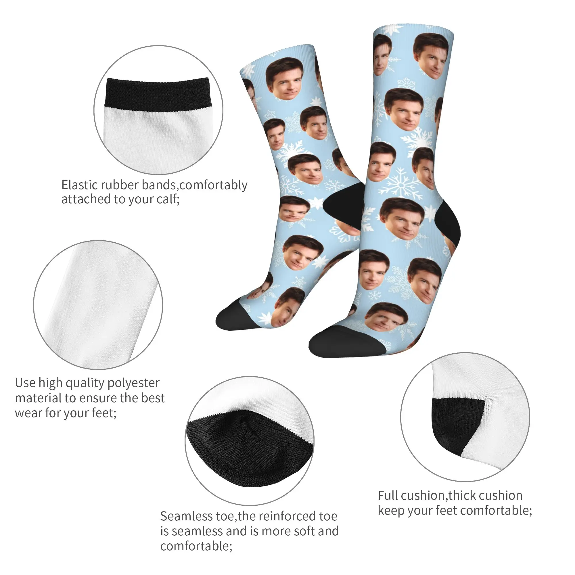 عيد الميلاد مخصصة الوجه على شكل جوارب الجوارب العصرية الرجال الجوارب الناعمة الدافئة الشتاء تشغيل الرياضة نمط المضادة للانزلاق الجوارب #6