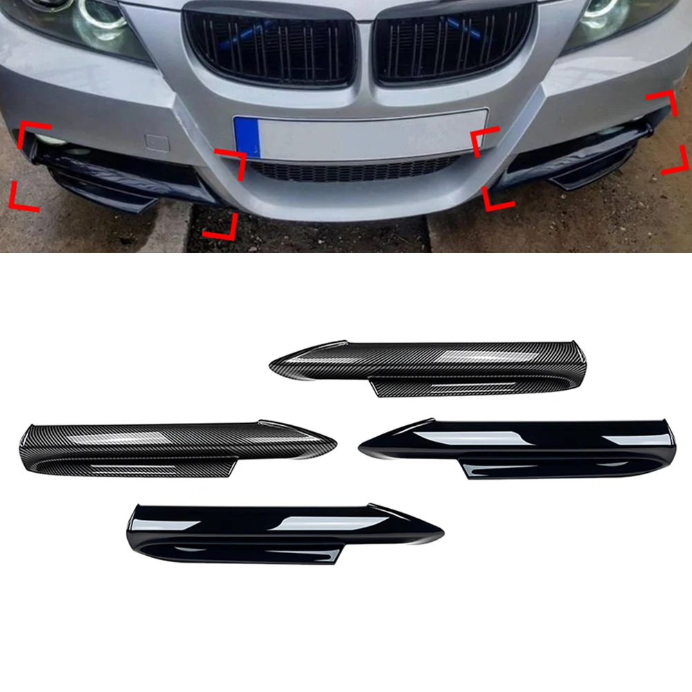 2Pcs Car Front Bumper Splitter Lip Canard Trim For BMW E90 E91 3Series 320i 323i 325i 328i 335i 2005 2006 2007 2008