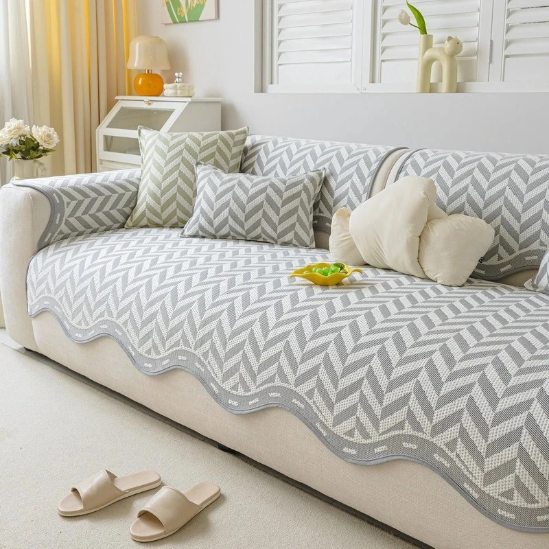 

Ice Silk Summer Sofa Cover for Living Room Cooling Breathable Sofa Mat Sofa Towel Non-slip Universal Home Couch Slipcovers