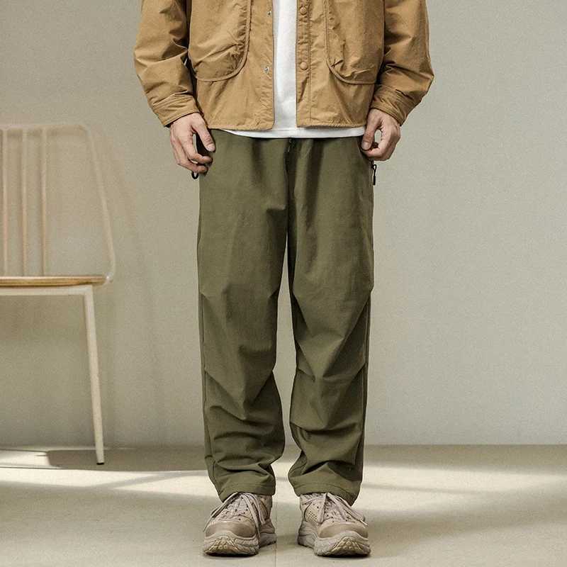 Autumn and Winter Composite Fabric Thick Casual Pants Men's Mountain Style Loose Straight Cylinder Function Outdoor Fashion Over