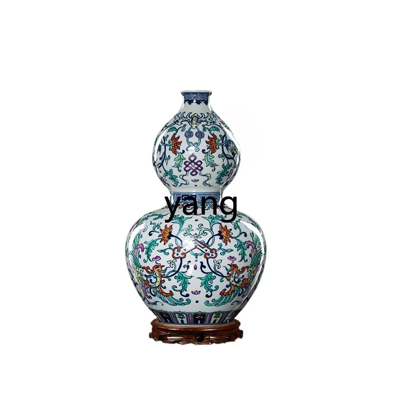 

XYY kiln ceramic vase Jingdezhen hand-painted firewood kiln porcelain vase home living room gourd vase ornament