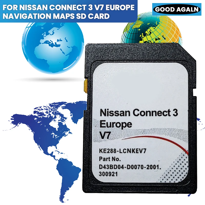 For Nissan Europe Car Connect 3 V7 GPS SD Card 16GB Sat Nav SD Card Connect 3 GPS Navigation