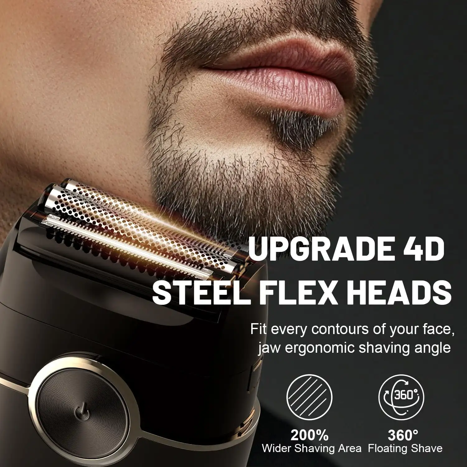 Sweker Electric Razor for Men 4 Blades Floating Head Foil Shaver Waterproof Wet Dry Beard Trimmer Portable Mini Electric Shaver
