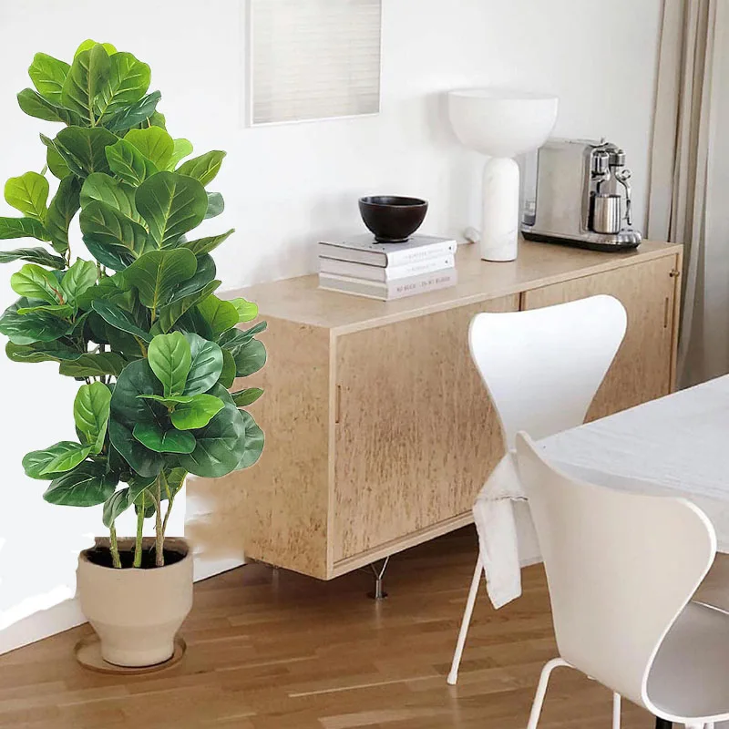 120cm Large Artificial Ficus Tree Branches Fake Banyan Tree Plastic Green Plants Big Monstera for Home Office Shop Party Decor