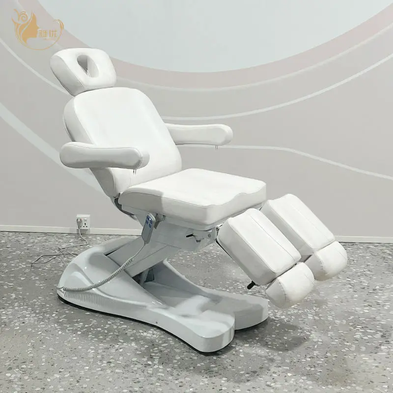 Electric 3 Motor Folding Massage Bed With Metal Frame Adjustable Backrest Leg Rest And Armrests For Beauty Salon Spa Use