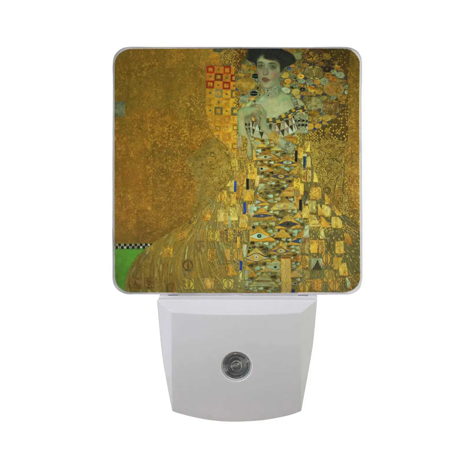 Classical Gustav Klimt Oil Painting 2 Pack LED Night Light Auto Dusk to Dawn Sensor Lamp Plug-in Nightlight Hallway Home Decor