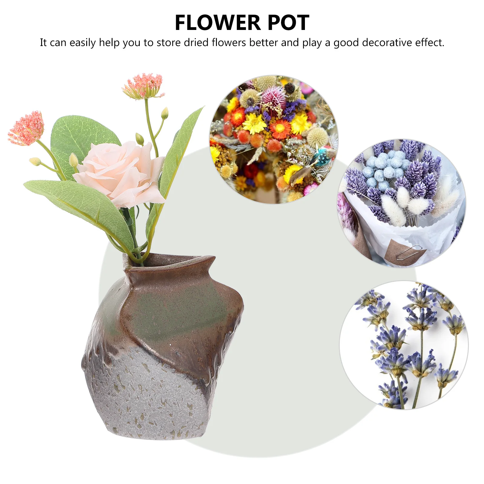 

1Pcs Elegant Desktop Vase Ceramic Flower Container Creative Shape for Living Space Decoration Modern Tabletop Ornament