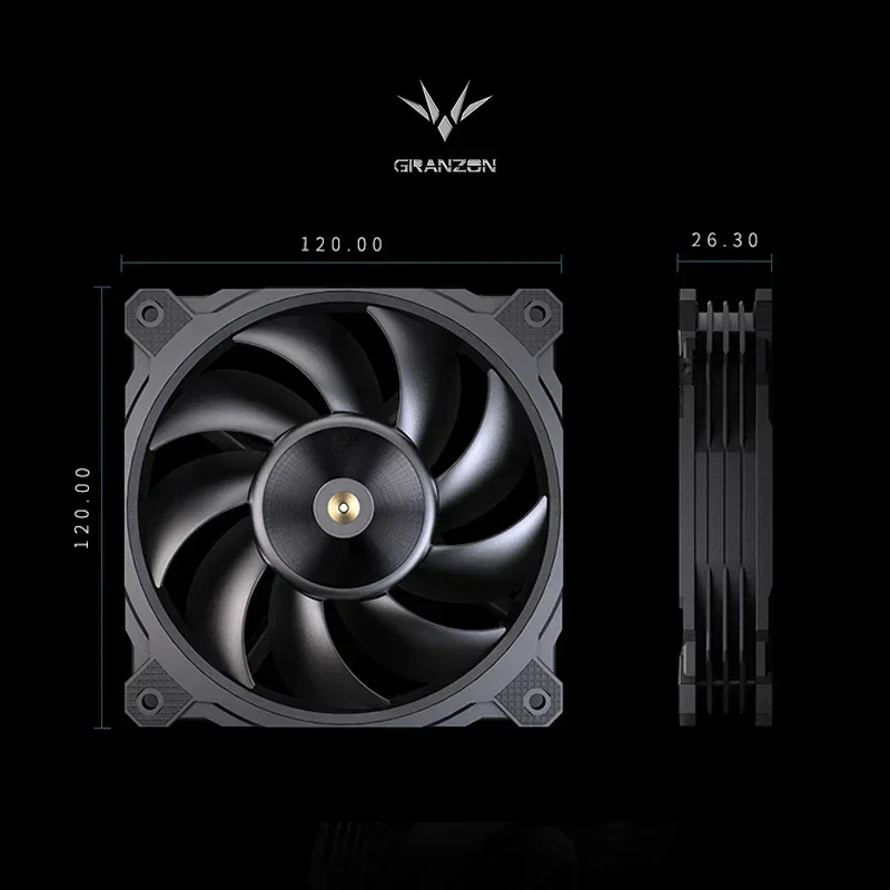 Granzon-PC gamer GI120, 12cm, ventilateur violent, 3000 tr/min, haute performance, grand volume d'air, PWM, roulement FDB