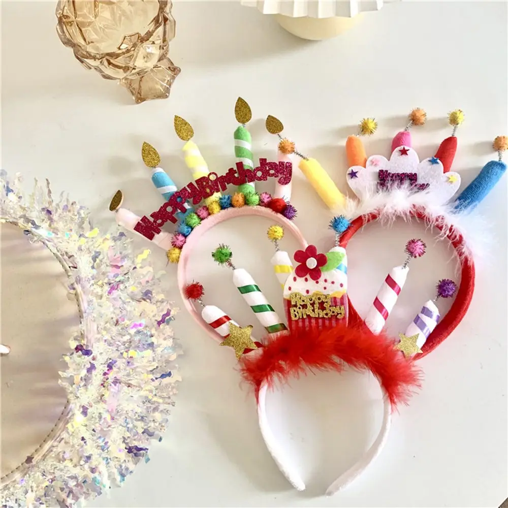 Decorazioni per capelli per bambini Buon compleanno Corona Copricapo Compleanno Fascia per capelli Fascia per capelli in stile coreano Accessori per capelli per donna
