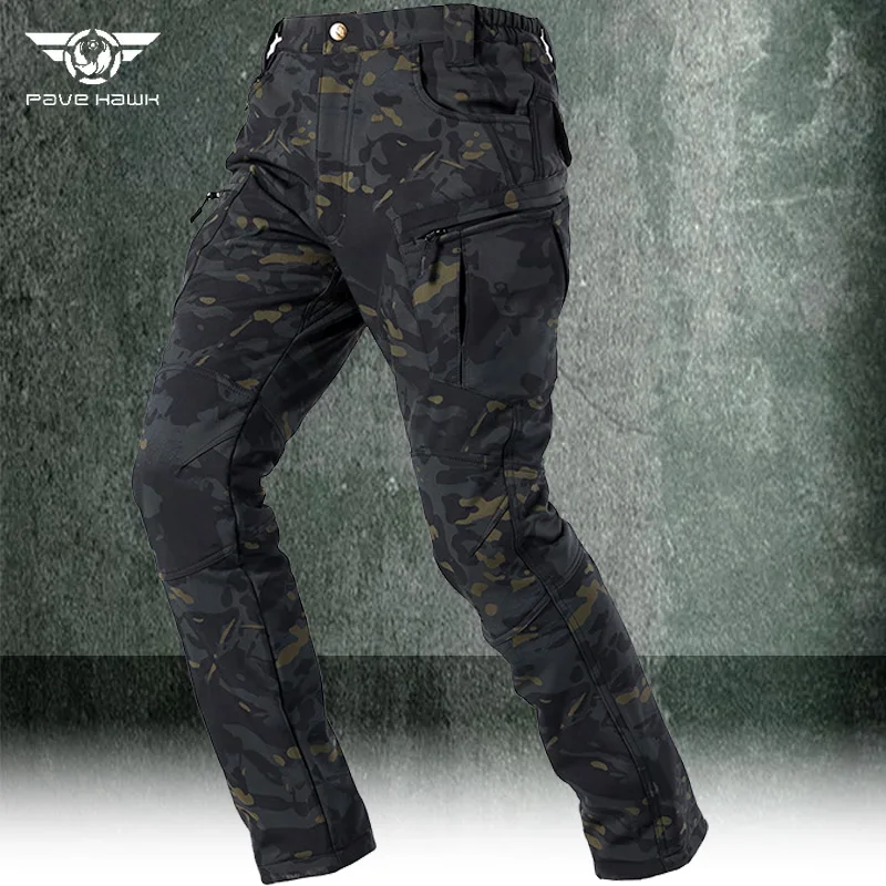 

Men's Windproof Tactical Pants Durable Ripstop Waterproof Working Camouflage Trousers Urban Commuting Warm Slim Casual Pant Male