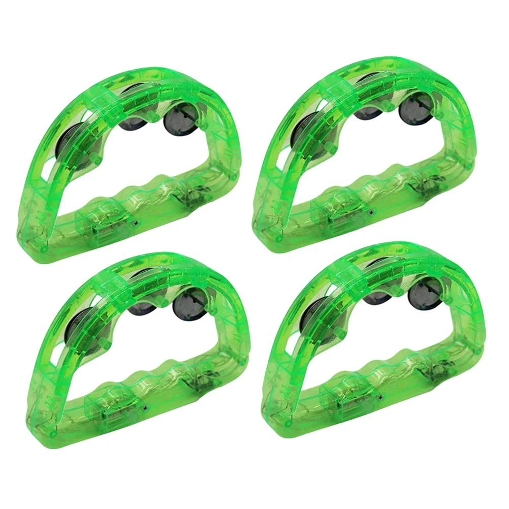 

4 Pcs LED Luminous Rattle Panderos Tambourine Christmas Panderetas Transparent Lights Party Percussion Instrument Child Musical