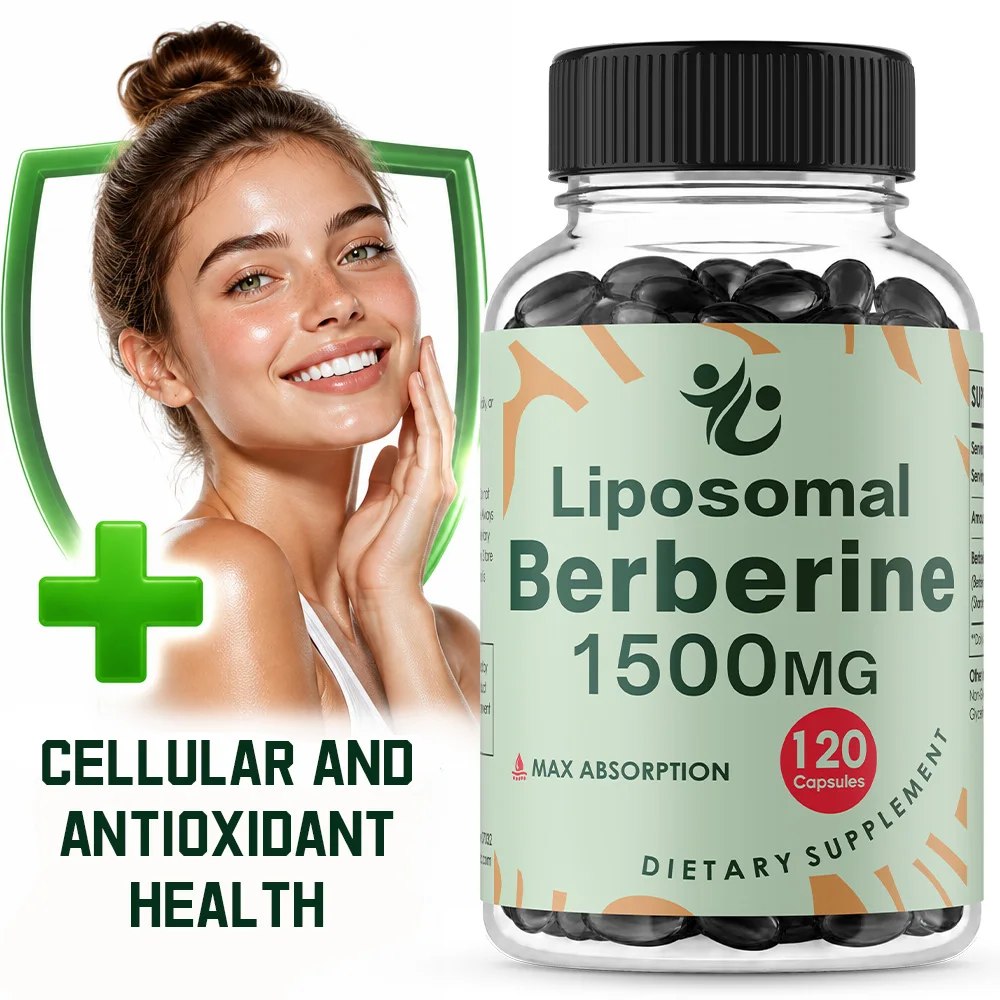 1500mg Liposomal Berberine HCL Capsules, High Bioavailability Nutritional Supplement for Whole-Body Balance, Non-GMO Gluten-Free