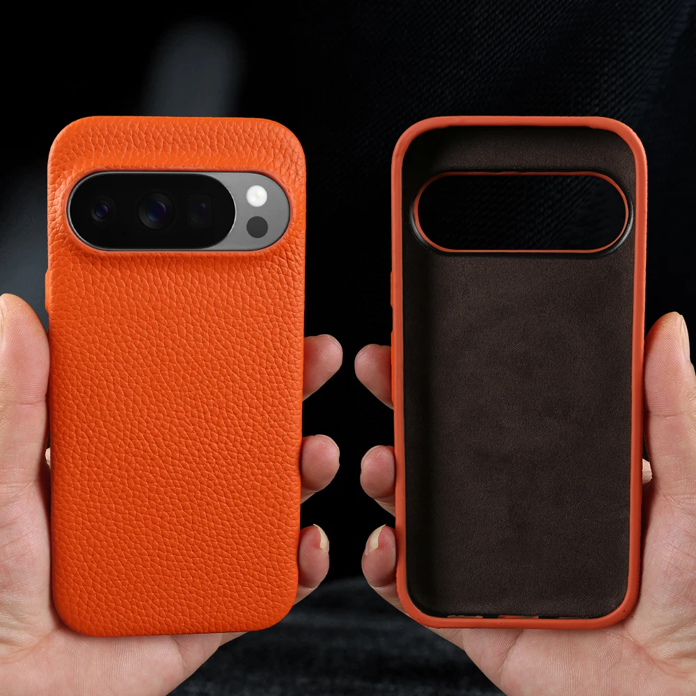 

Premium Lychee Genuine Leather Case For Google Pixel 10 Pro XL Pixel10 9A 8A 7A 6A 5A 5 6 7 8 Pixel 9 Pro Phone Case Back Cover