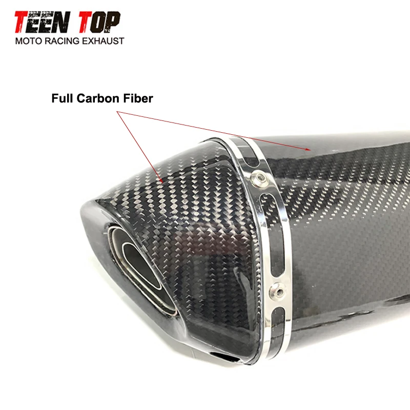 51mm CarbonFiber Racing Motorcycle Muffler For Aprilia RS660 Tuareg 660 Tuono660 RSV4 Exhaust Muffler DB Killer 470mm Silencieux