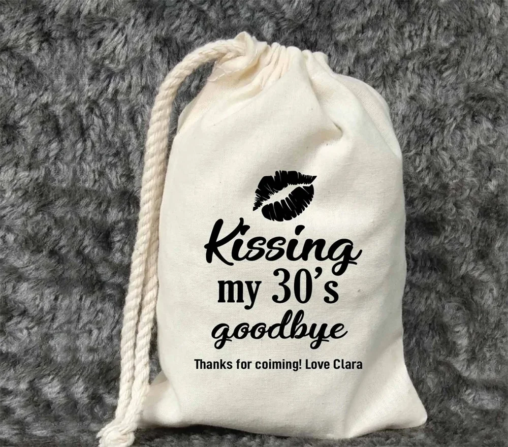 25 PCS Birthday Favor Bags - Kissing my 30th 40th 50th 60th 70th Goodbye Birthday bag - Favor Bags -Custom Printed-Hangover kit