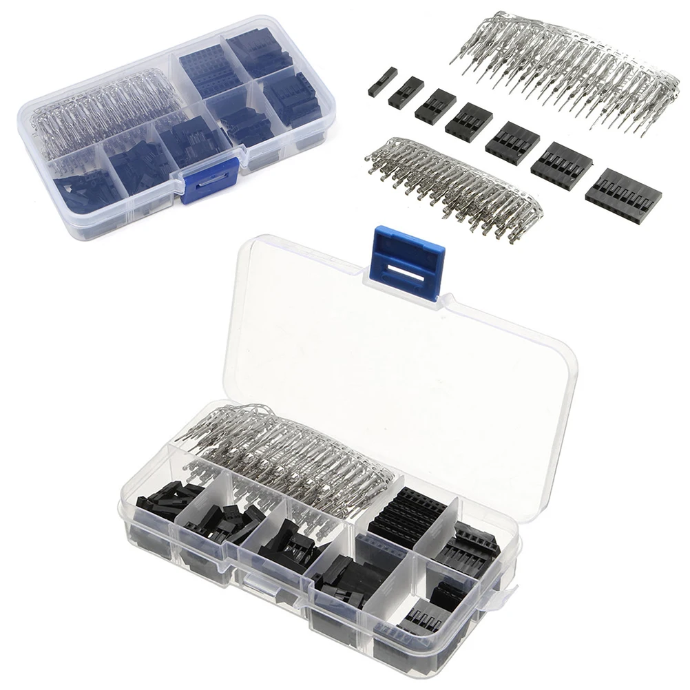 

2.54Mm Male Female Jumper Wire Connector Kit Pcb Pin Header Terminal Crimp Housing Sockets Breadboard Project Storage Box