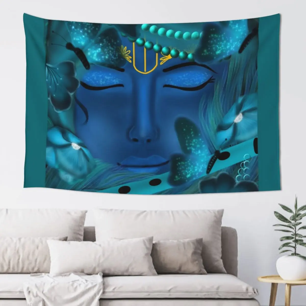

Mesmerising Krishna blue Tapestry Aesthetic Decoration Aesthetic Room Decorations Carpet Wall House Decoration Tapestry