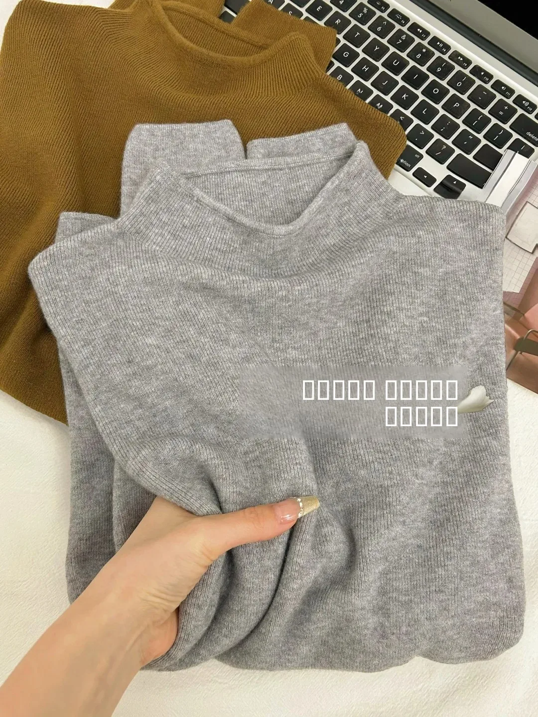 

Soft Cozy ey High Ne Long Sve Knitted Sweater Women's Base Layer Simple Top Autumn New Sle Warmth Emitting Knitwear