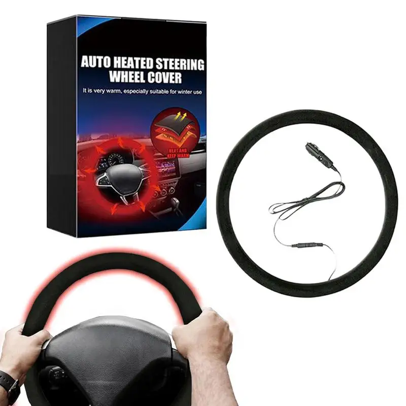 

Heated Steering Wheel Cover Comfortable Wheel Hand Warmer Heated Steering Wheels Cover Anti-Slip Wheel Protectors
