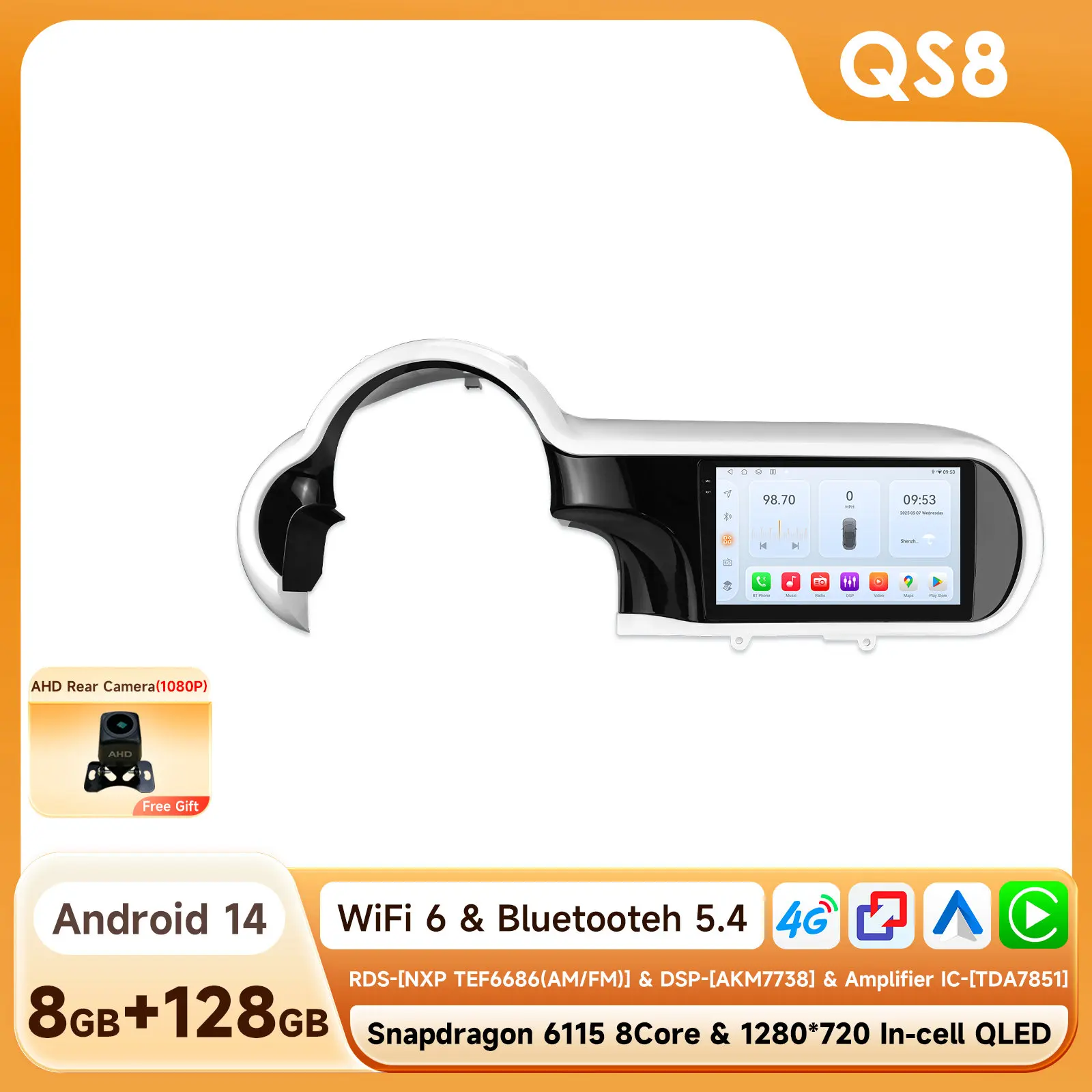 OSSURET Android Autoradio Speler voor Renault Twingo 3 III BCM 2014-2024 Carplay Auto GPS 2DIN Auto multimedia door Snapdragon 6115