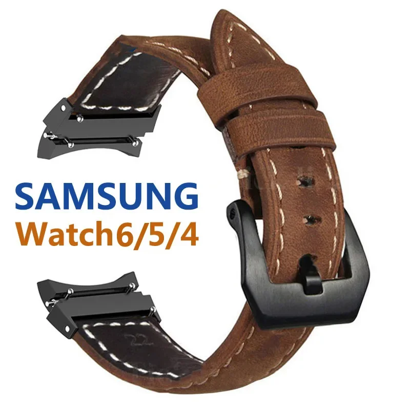 

Ремешок из натуральной кожи высокого качества для Samsung Galaxy Watch 5 Pro Band Watch 6 44 мм, браслет для Galaxy Watch 4 Classic 46 мм 47 мм