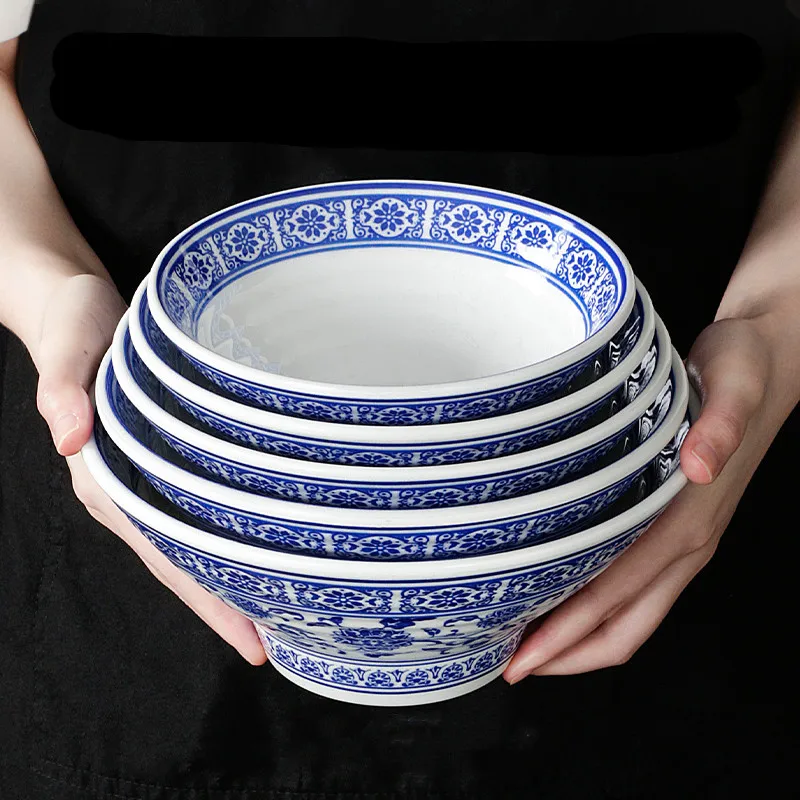 1Pc Thickened Melamine Tableware Not Easily Broken Plastic Noodle Bowl Malatang Special Bowl Commercial Large Plastic Soup Bowl