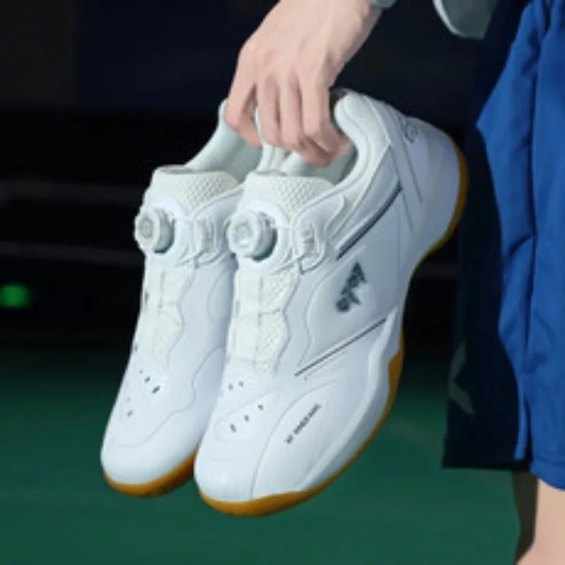 

2025 Brand Dark Blue Men Women Non Slip White Badminton Footwear Women Badminton Court Shoes Comfortable Outdoor Sneakers