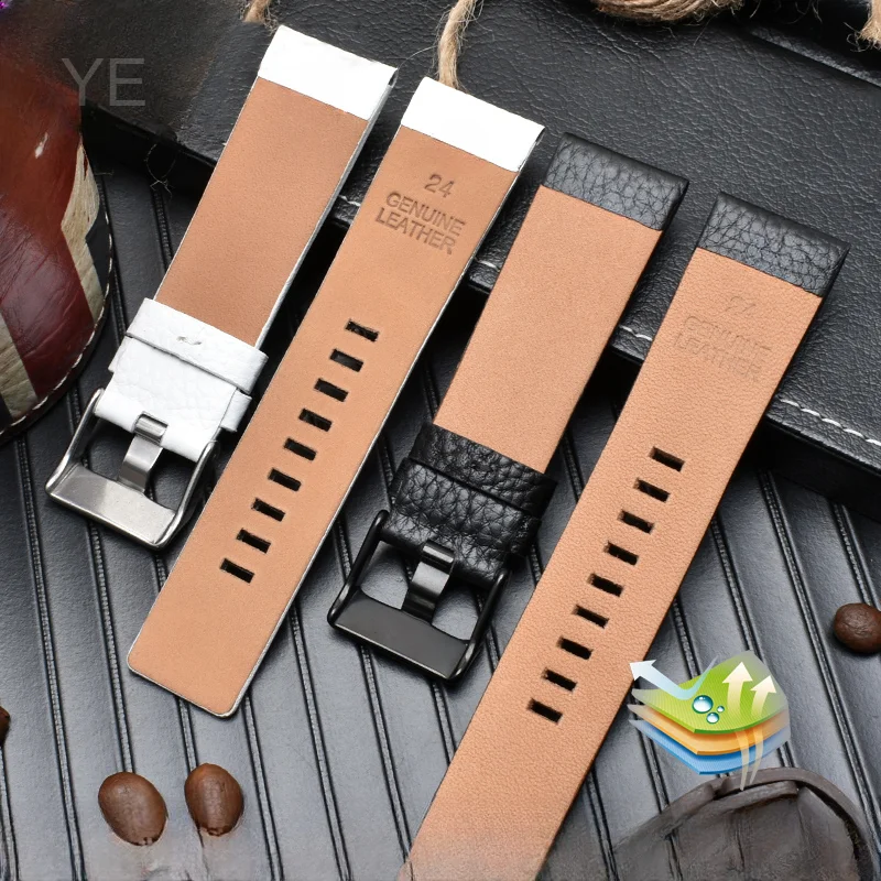 Exquisite Durable Genuine Leather Watchbands for Diesel Dz4290 Dz7395 Dz4344 Waterproof Cowhide Watch Strap 22 24 26 28 30mm