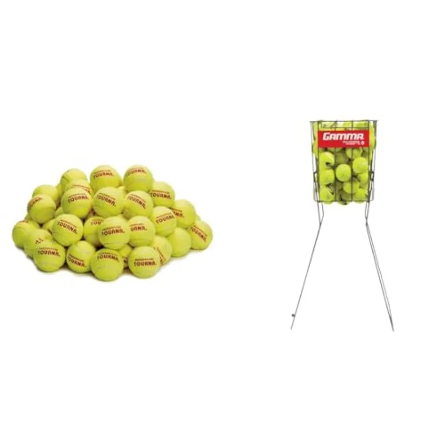 

60 Count Pressureless Tennis Balls and Gamma Hi-Rise 75 Ball Hopper Tennis Ball Storage