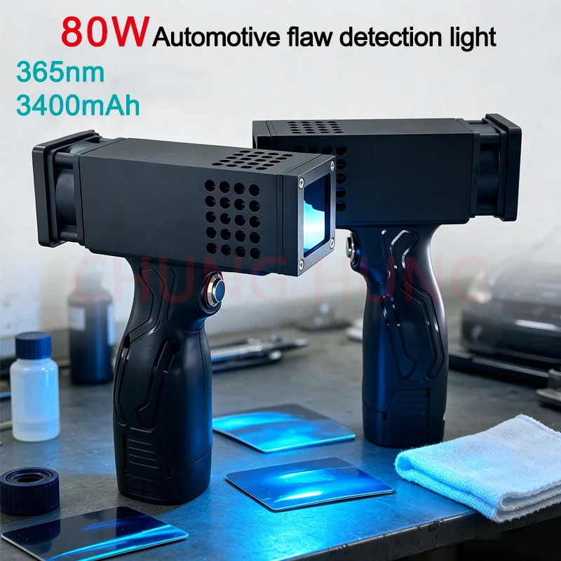 Handheld UV Black Light Flashlight Used Car Paint Testing Putty Repair Scratches Vehicle Body Damage Detection UV Detector