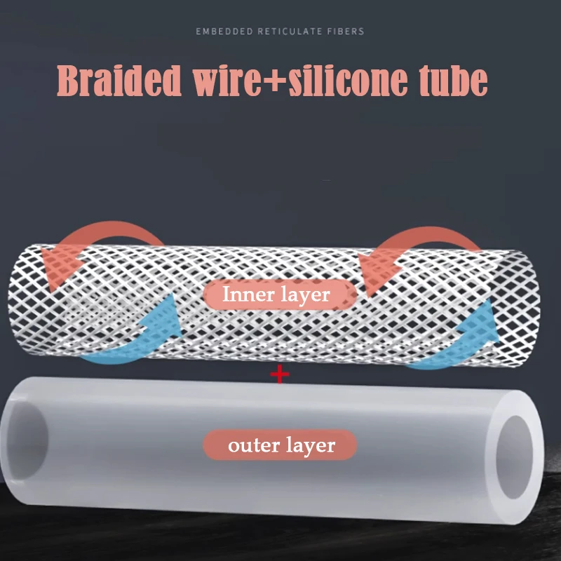 Tuyau Silicone Alimentaire 8mm Intérieur / 12mm Extérieur – Flexible, Résistant Haute Température Jusqu'à 300°C