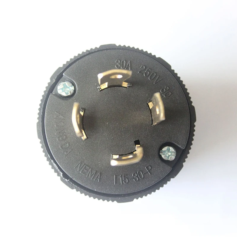 1 American black 30A NEMA L15-30P L15-30R straight line wiring connector socket locked industrial power converter
