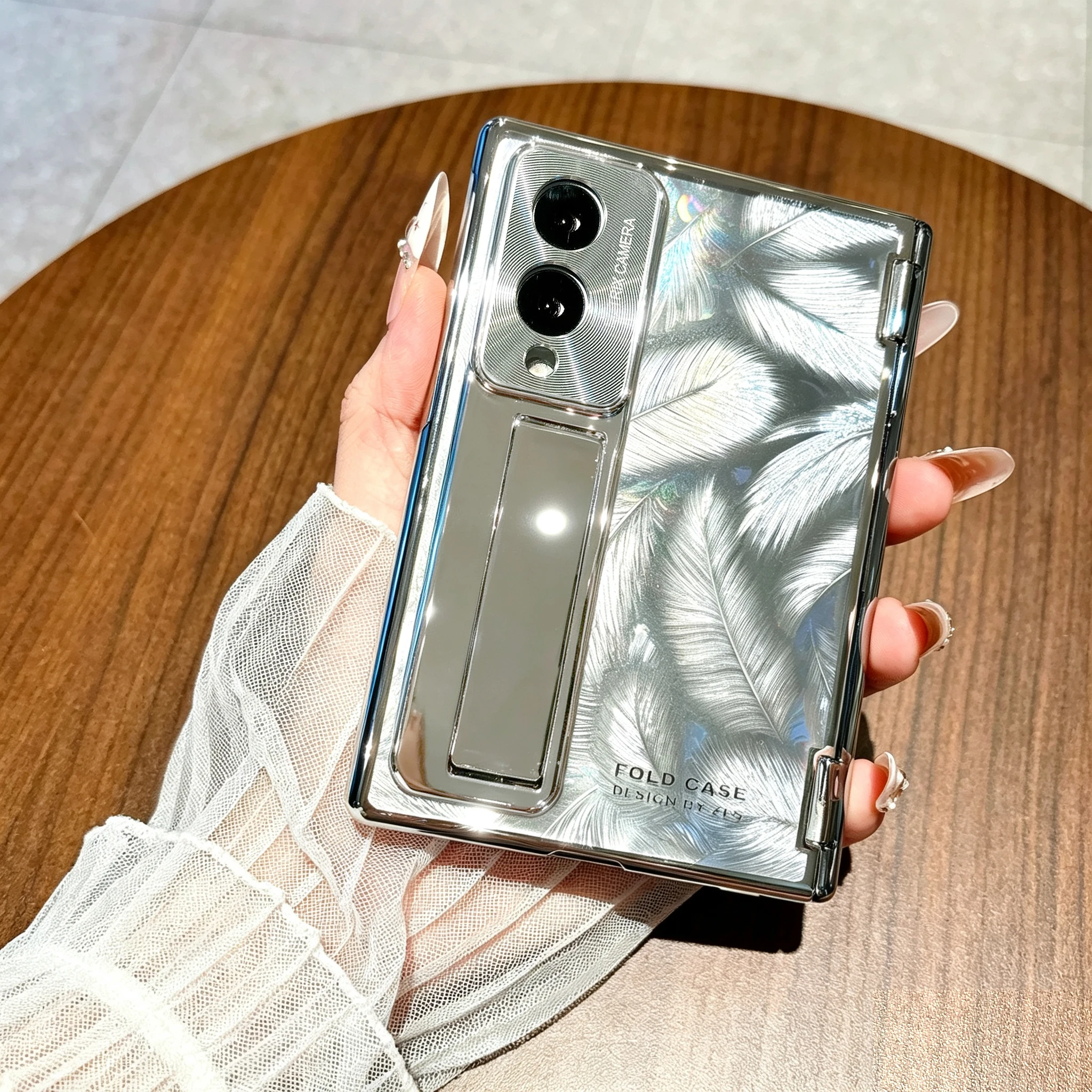 Hülle für Samsung Galaxy Z Fold 8 Ultra Fold 8 7 6 Vollständig umschließend galvanisiert mit Frontglas-Schutzhalter Rückabdeckung