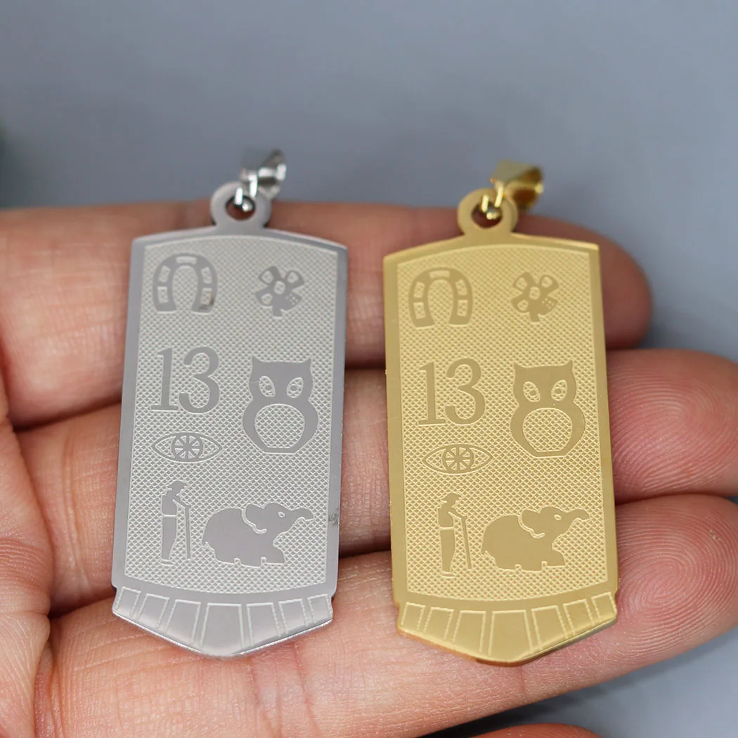 2Pcs/lot  Lucky Charm Good Luck Symbols  Charm For Necklace Bracelets Jewelry Crafts Making  Handmade Stainless Steel Charm