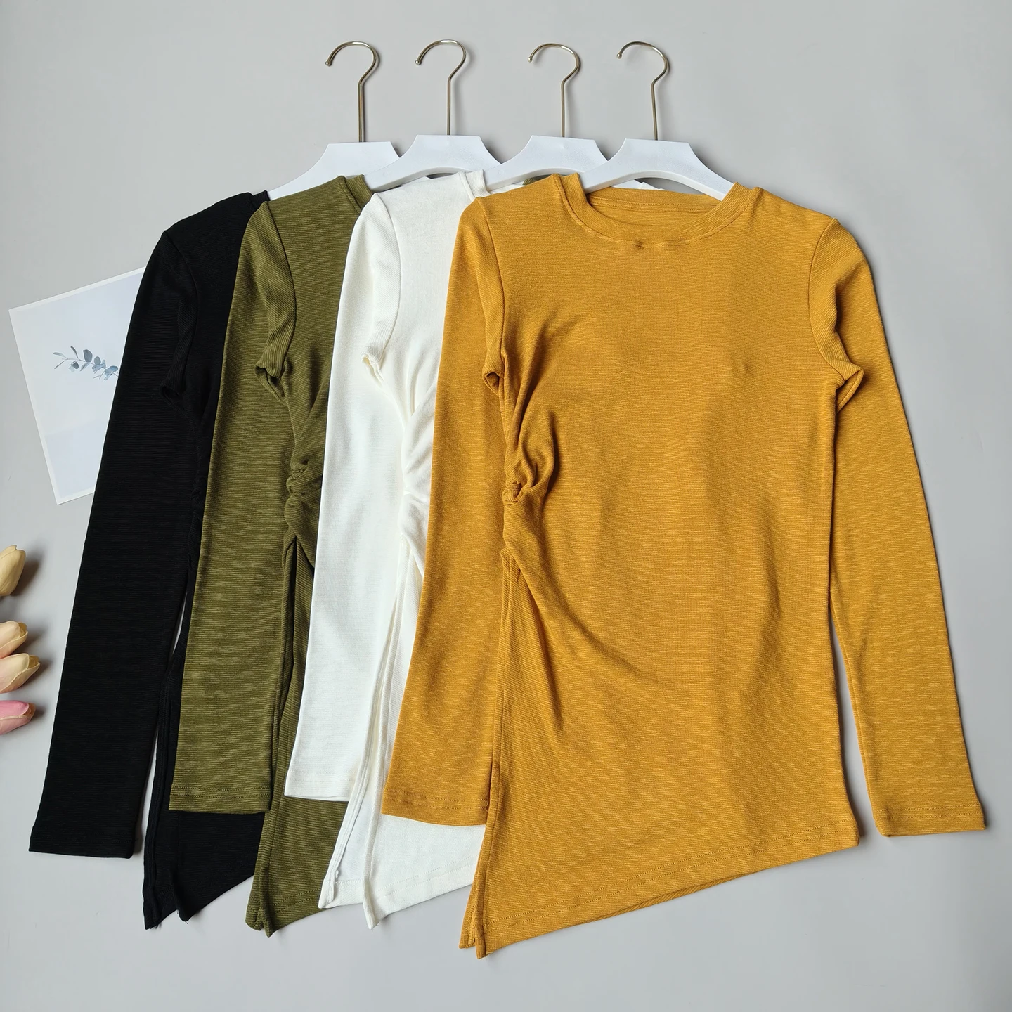 

Женский облегающий спортивный топ с длинными рукавами для йоги, дышащая эластичная футболка для тренировок по пилатесу для фитнеса, бега, осень-зима