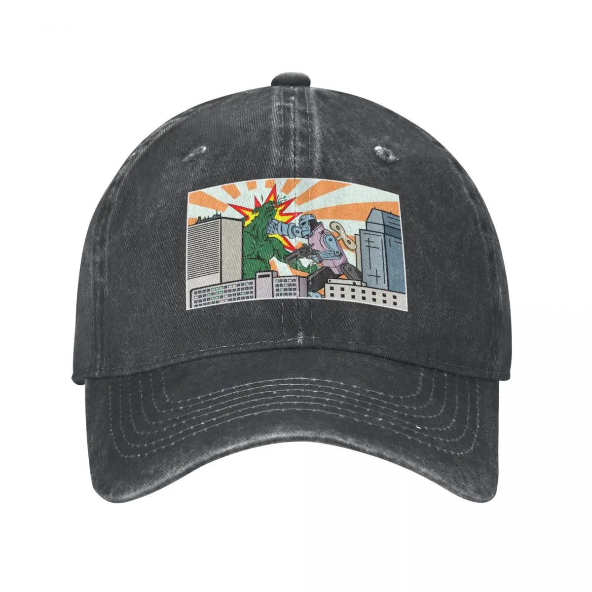 Wind Up Kaiju Fight Cowboy Hat Golf Wear Trucker Cap For Man Women's