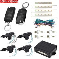 12V Universal 4 Doors Car Remote Control Central Locking System with Lock Actuator & Wiring Car Keyless Start Entry Kit